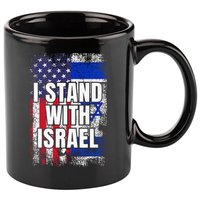 I Stand With Israel USA Israeli Flag 11oz C Handle Ceramic Mug