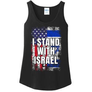 I Stand With Israel USA Israeli Flag Ladies Essential Tank