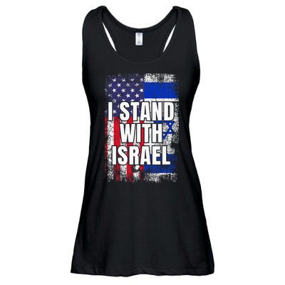 I Stand With Israel USA Israeli Flag Ladies Essential Flowy Tank