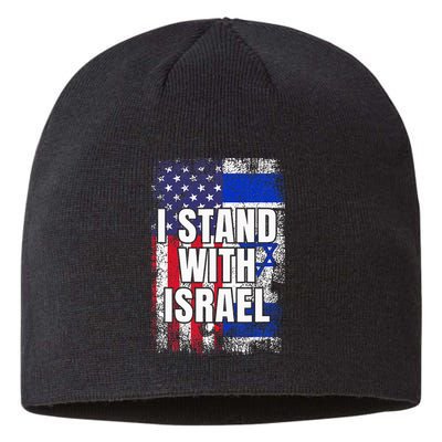 I Stand With Israel USA Israeli Flag Sustainable Beanie