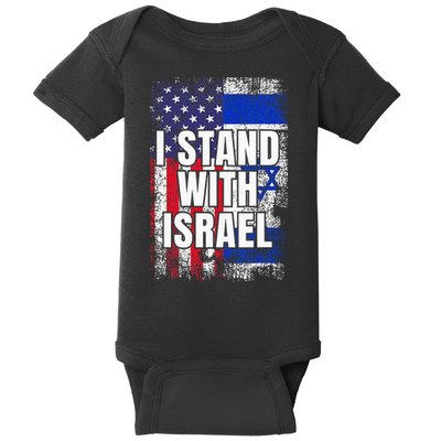 I Stand With Israel USA Israeli Flag Baby Bodysuit