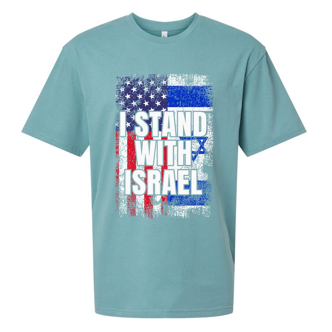 I Stand With Israel USA Israeli Flag Sueded Cloud Jersey T-Shirt