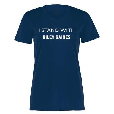 I Stand With Riley Gaines Women's Momentum V-Neck T-Shirt