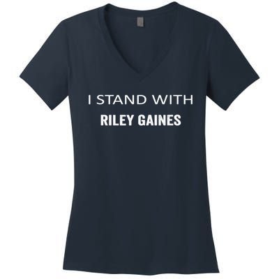 I Stand With Riley Gaines Women's V-Neck T-Shirt