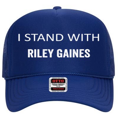 I Stand With Riley Gaines High Crown Mesh Back Trucker Hat