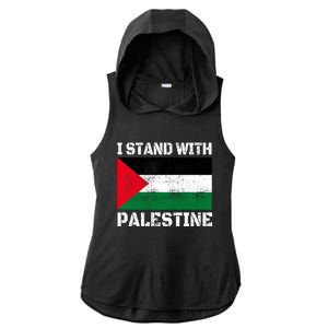 I Stand With Palestine Palestinian Flag Free Palestine Ladies PosiCharge Tri-Blend Wicking Draft Hoodie Tank