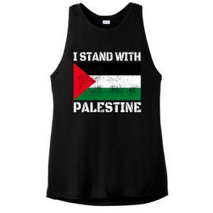 I Stand With Palestine Palestinian Flag Free Palestine Ladies PosiCharge Tri-Blend Wicking Tank