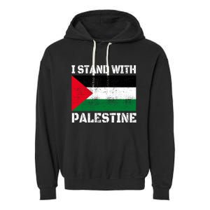 I Stand With Palestine Palestinian Flag Free Palestine Garment-Dyed Fleece Hoodie