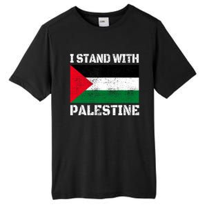 I Stand With Palestine Palestinian Flag Free Palestine Tall Fusion ChromaSoft Performance T-Shirt