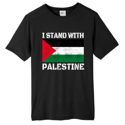 I Stand With Palestine Palestinian Flag Free Palestine Tall Fusion ChromaSoft Performance T-Shirt