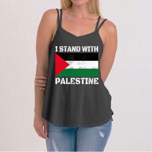 I Stand With Palestine Palestinian Flag Free Palestine Women's Strappy Tank