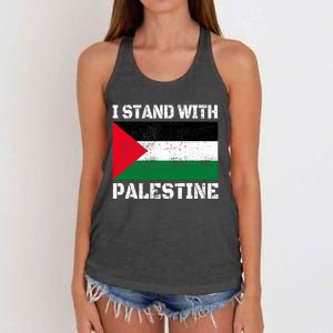 I Stand With Palestine Palestinian Flag Free Palestine Women's Knotted Racerback Tank