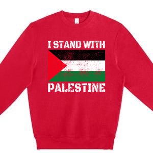 I Stand With Palestine Palestinian Flag Free Palestine Premium Crewneck Sweatshirt