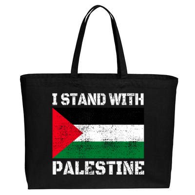 I Stand With Palestine Palestinian Flag Free Palestine Cotton Canvas Jumbo Tote