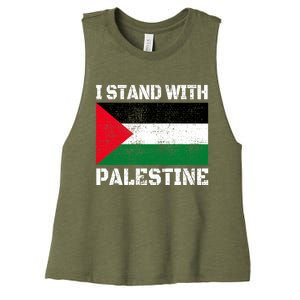 I Stand With Palestine Palestinian Flag Free Palestine Women's Racerback Cropped Tank