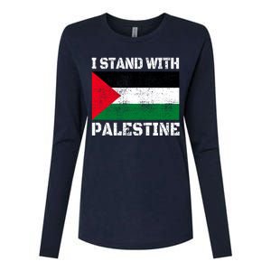 I Stand With Palestine Palestinian Flag Free Palestine Womens Cotton Relaxed Long Sleeve T-Shirt