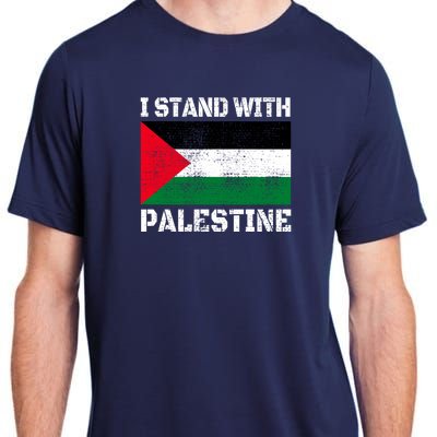 I Stand With Palestine Palestinian Flag Free Palestine Adult ChromaSoft Performance T-Shirt