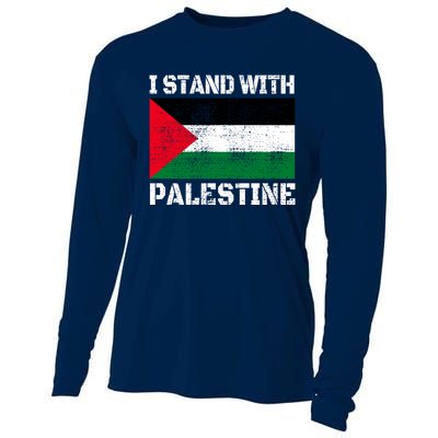 I Stand With Palestine Palestinian Flag Free Palestine Cooling Performance Long Sleeve Crew