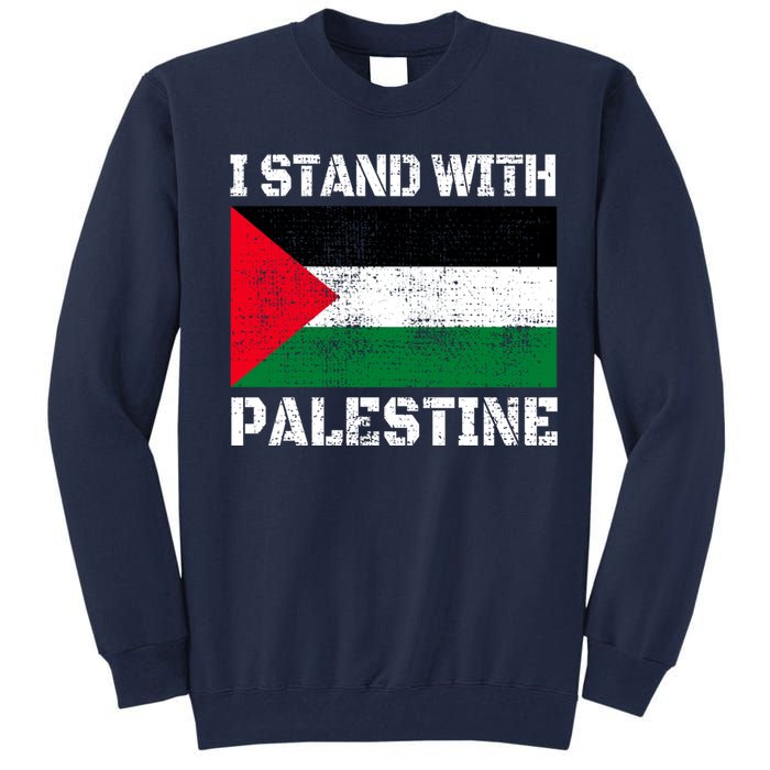 I Stand With Palestine Palestinian Flag Free Palestine Tall Sweatshirt