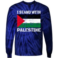 I Stand With Palestine Palestinian Flag Free Palestine Tie-Dye Long Sleeve Shirt