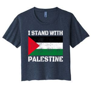 I Stand With Palestine Palestinian Flag Free Palestine Women's Crop Top Tee