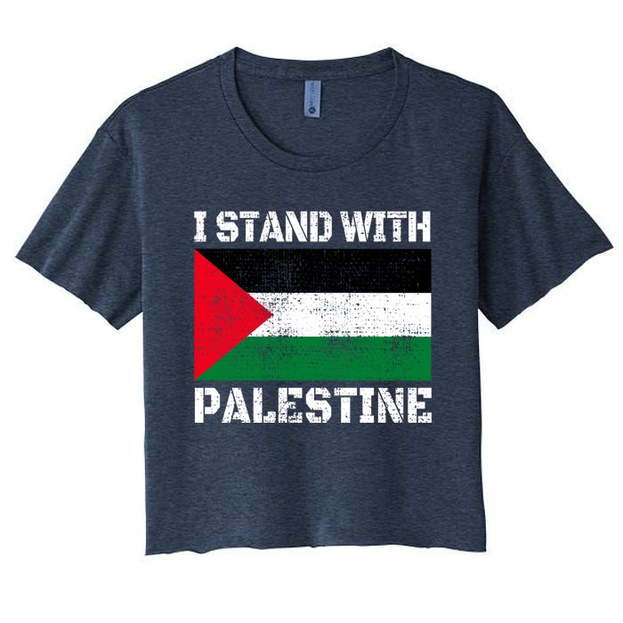 I Stand With Palestine Palestinian Flag Free Palestine Women's Crop Top Tee