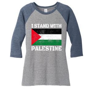 I Stand With Palestine Palestinian Flag Free Palestine Women's Tri-Blend 3/4-Sleeve Raglan Shirt