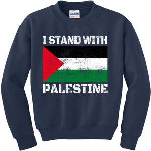 I Stand With Palestine Palestinian Flag Free Palestine Kids Sweatshirt