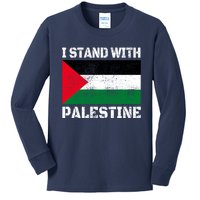 I Stand With Palestine Palestinian Flag Free Palestine Kids Long Sleeve Shirt