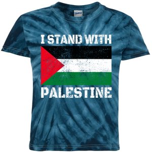 I Stand With Palestine Palestinian Flag Free Palestine Kids Tie-Dye T-Shirt