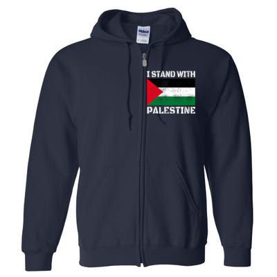 I Stand With Palestine Palestinian Flag Free Palestine Full Zip Hoodie