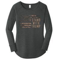 I Stand With Trump American Flag Military Women's Perfect Tri Tunic Long Sleeve Shirt