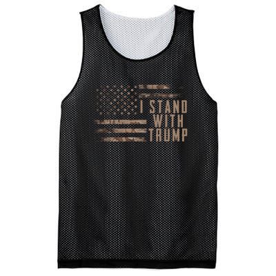 I Stand With Trump American Flag Military Mesh Reversible Basketball Jersey Tank