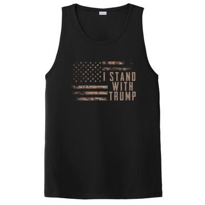 I Stand With Trump American Flag Military PosiCharge Competitor Tank