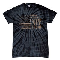 I Stand With Trump American Flag Military Tie-Dye T-Shirt