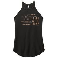 I Stand With Trump American Flag Military Women's Perfect Tri Rocker Tank