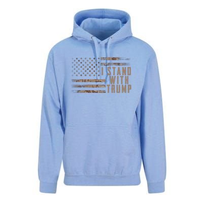 I Stand With Trump American Flag Military Unisex Surf Hoodie