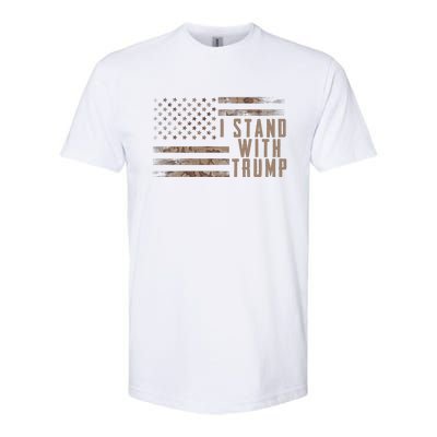 I Stand With Trump American Flag Military Softstyle CVC T-Shirt