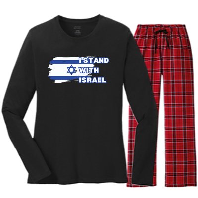 Israel Stand With Israel Support Israel Women's Long Sleeve Flannel Pajama Set 