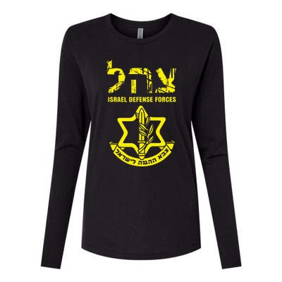 I Stand With Israel Idf Israeli Defense Force Tzahal Jewish Womens Cotton Relaxed Long Sleeve T-Shirt