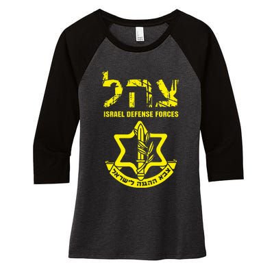 I Stand With Israel Idf Israeli Defense Force Tzahal Jewish Women's Tri-Blend 3/4-Sleeve Raglan Shirt