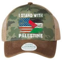 I Stand With Palestine Us Flag Palestinians Flag Legacy Tie Dye Trucker Hat