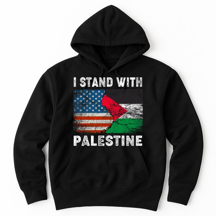 I Stand With Palestine Us Flag Palestinians Flag Hoodie