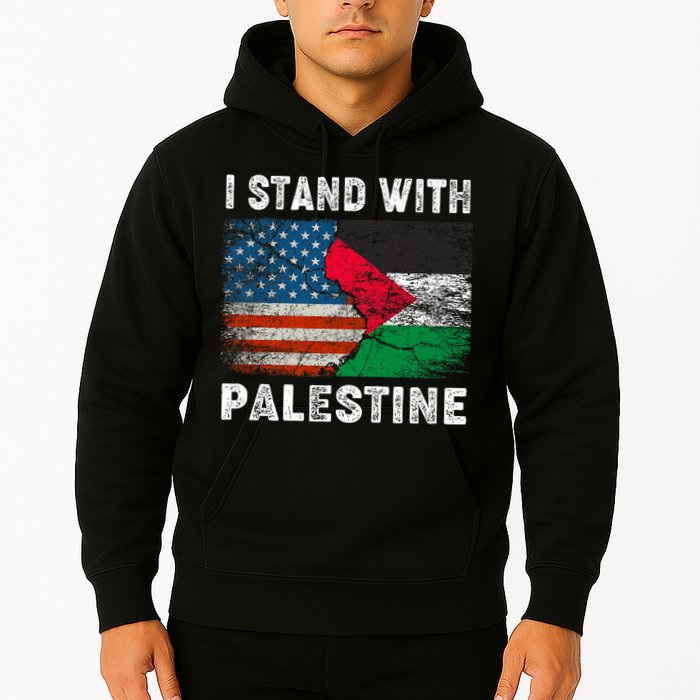I Stand With Palestine Us Flag Palestinians Flag Hoodie