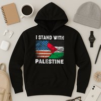 I Stand With Palestine Us Flag Palestinians Flag Hoodie