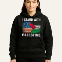 I Stand With Palestine Us Flag Palestinians Flag Hoodie