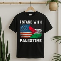 I Stand With Palestine Us Flag Palestinians Flag T-Shirt