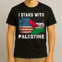 I Stand With Palestine Us Flag Palestinians Flag T-Shirt