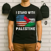 I Stand With Palestine Us Flag Palestinians Flag T-Shirt