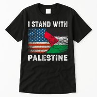I Stand With Palestine Us Flag Palestinians Flag Tall T-Shirt